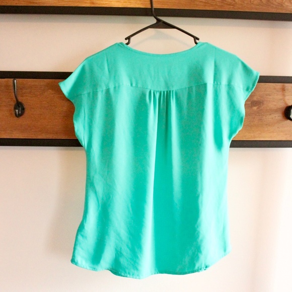 Banana Republic Sea Green Chiffon Blouse XS - Picture 2 of 5